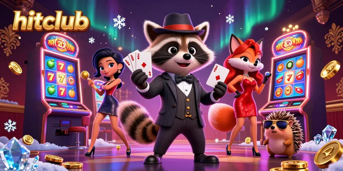 Win big at hitclub with a vibrant 3D digital casino illustration showcasing slot machines, characters, and thrilling game elements.