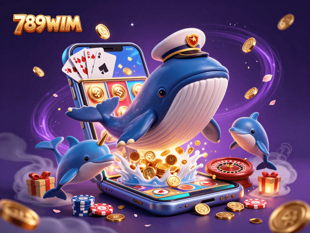 Engage in thrilling gameplay at 789WIM, featuring a mystical casino scene with playful characters.