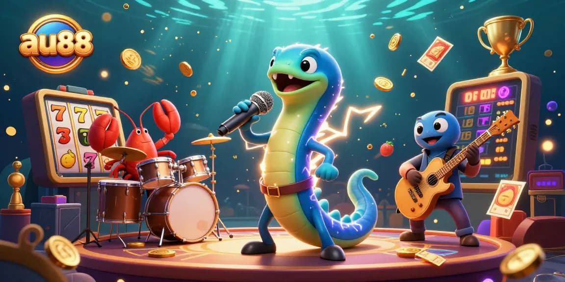 Experience the excitement of au88's underwater casino with vibrant characters and dynamic gaming elements.