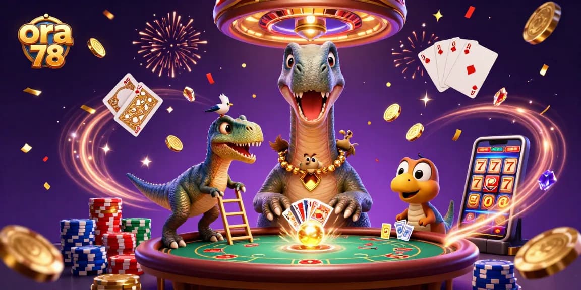Mainkan permainan di ora 78 dengan keberuntungan dari dinosaurus dan kartu yang terbang.
