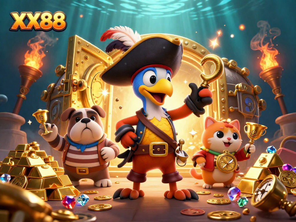 Join the adventure with XX88 as you dive into thrilling casino games amidst treasure and fun!