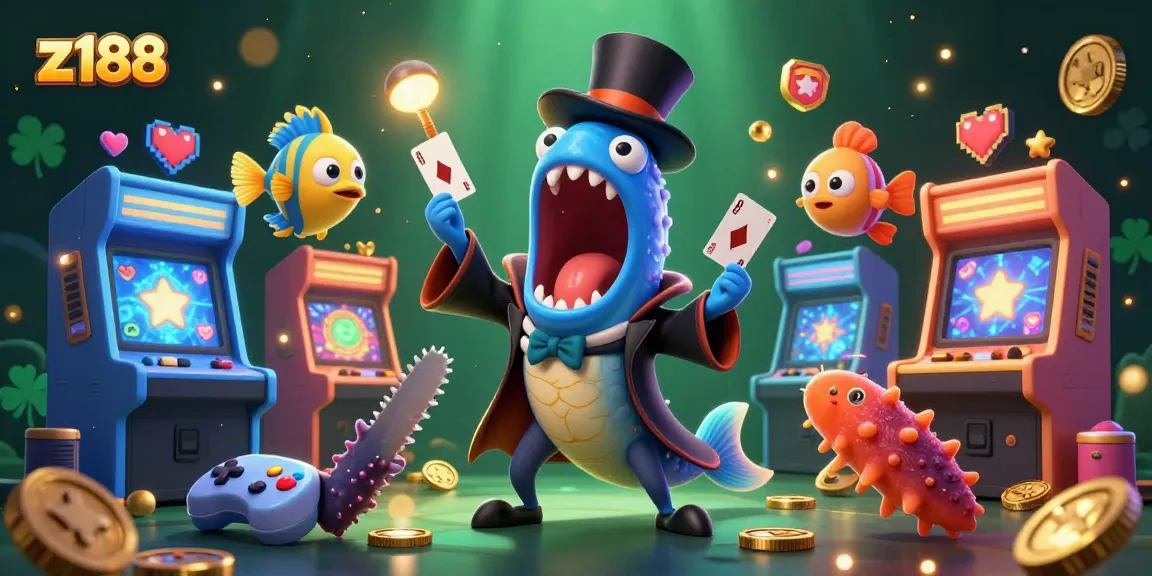 z188 players engage in an exciting 3D casino atmosphere with vibrant arcade machines.