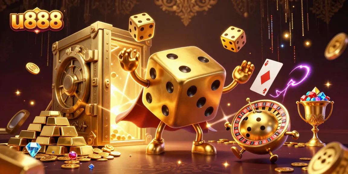 Experience thrilling gaming at U888 with vibrant casino elements and dynamic characters.