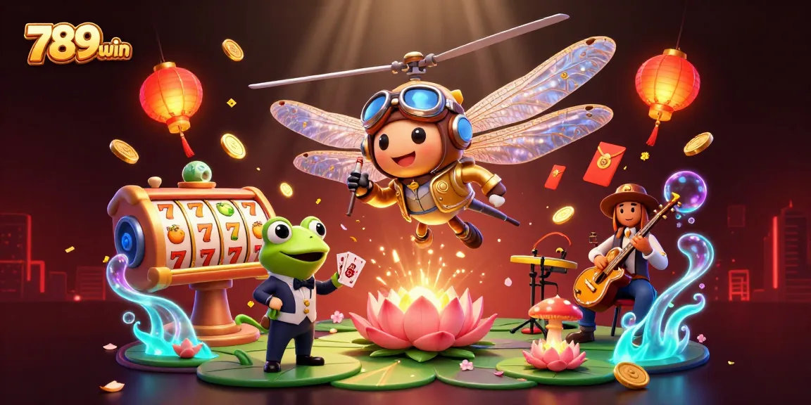 Experience thrilling wins with 789win at the vibrant lily pad casino, featuring engaging characters and dazzling visuals.