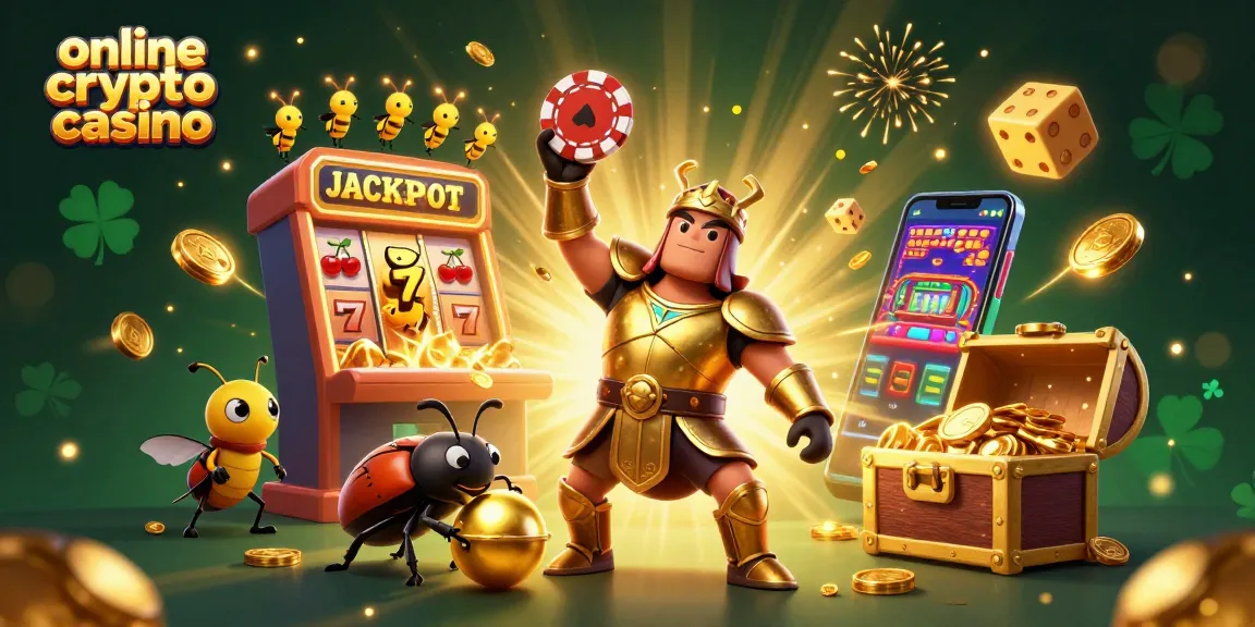 Gioca nei casino online crypto con emozionanti jackpot, l'illustrazione mostra un'epica vittoria e bonus.