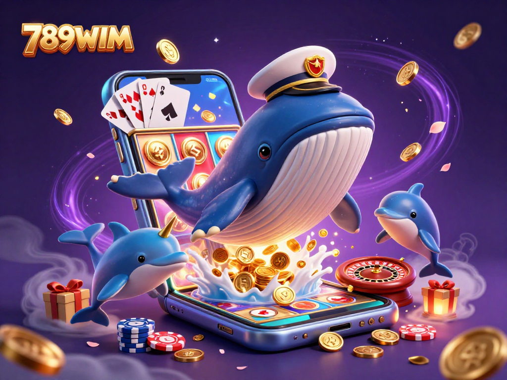 Engage in thrilling gameplay at 789WIM, featuring a mystical casino scene with playful characters.