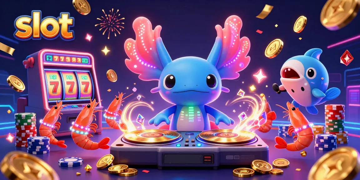 Spin the slots and win with vibrant slot machine reels and golden coins.