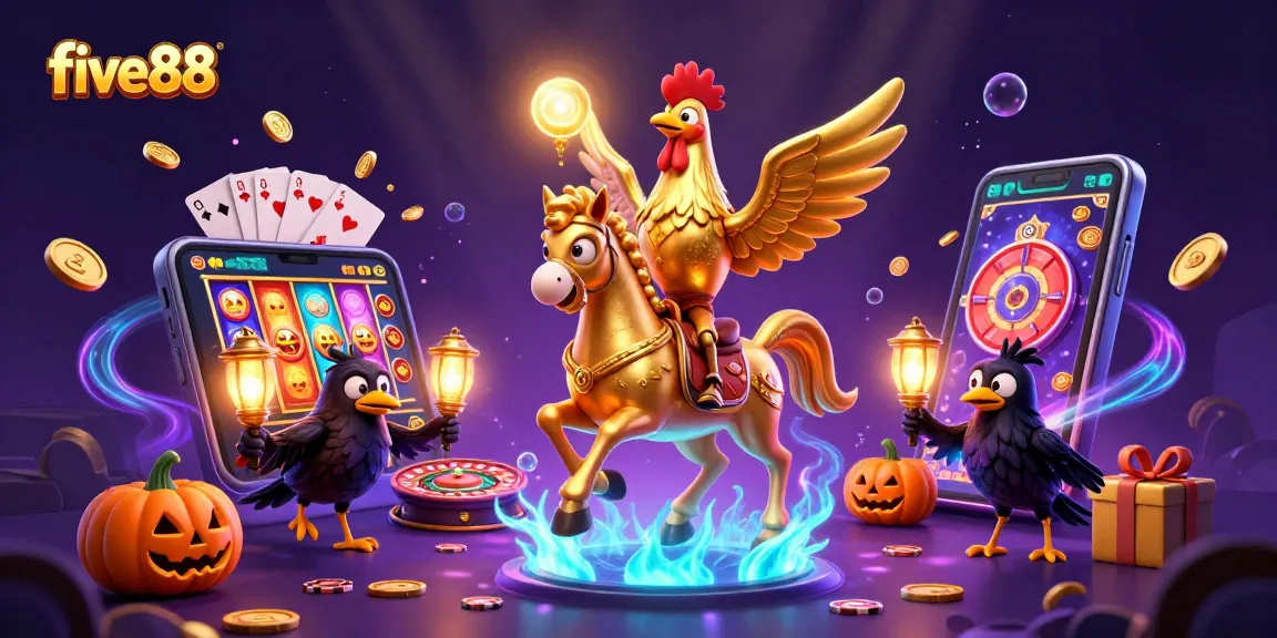 Experience the excitement of gaming at five88 with thrilling slot reels and glowing casino action.