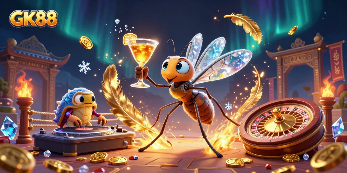 Engage with GK88's lively casino scene featuring animated characters and rich gaming elements.
