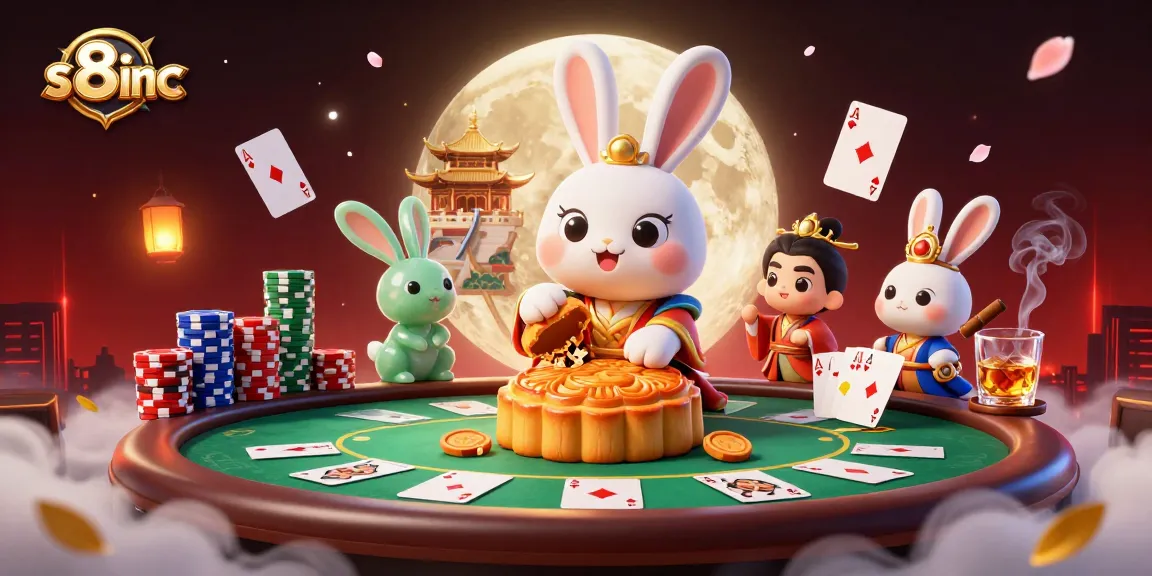 S8inc engages players with an immersive gaming experience showcasing vibrant poker elements on the lunar surface.