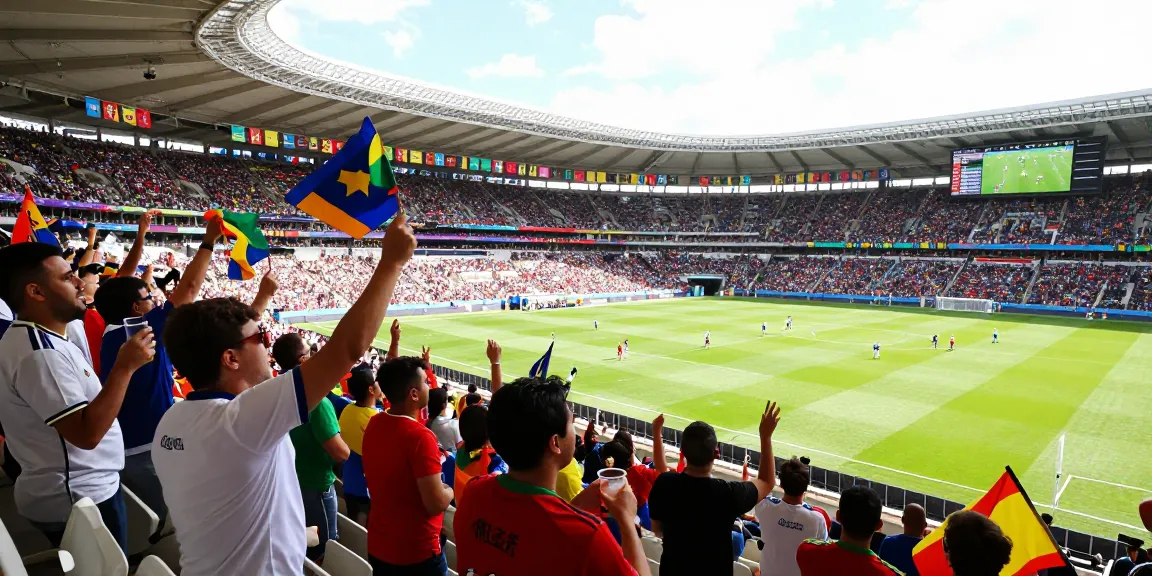 Exciting stadium scene of football fans engaging in World Cup 2026 at https://golvflooring.com