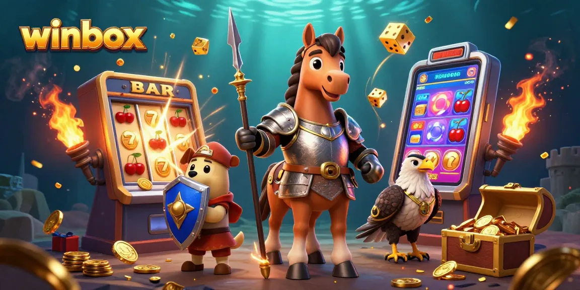 Experience the thrilling winbox casino world with animated knights, jackpots, and colorful games.