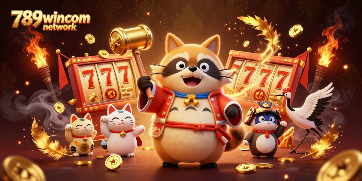 Experience thrilling gaming action with the 789wincom network featuring cheerful characters and slot excitement.