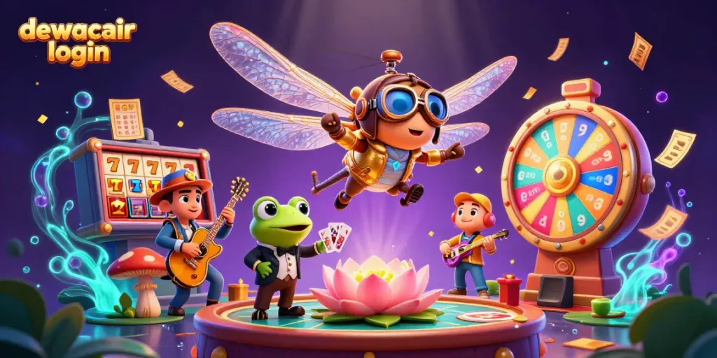 Experience thrilling gameplay with dewacair login at a vibrant lily pad casino with dynamic slot elements.