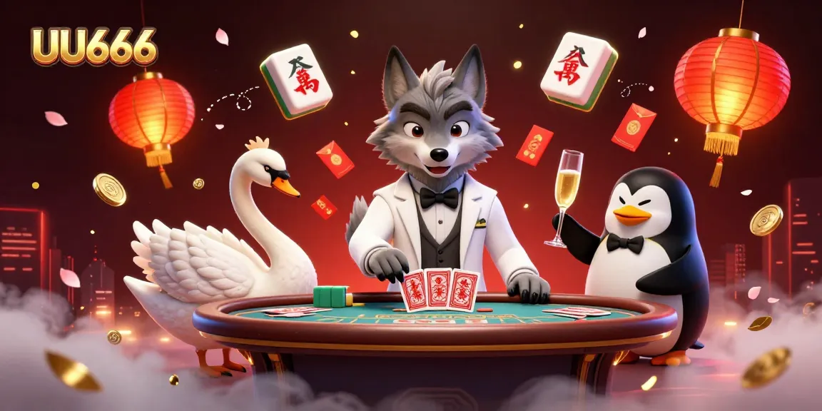 Engage with UU666 while enjoying a vibrant 3D casino scene featuring card games and exclusive elements.