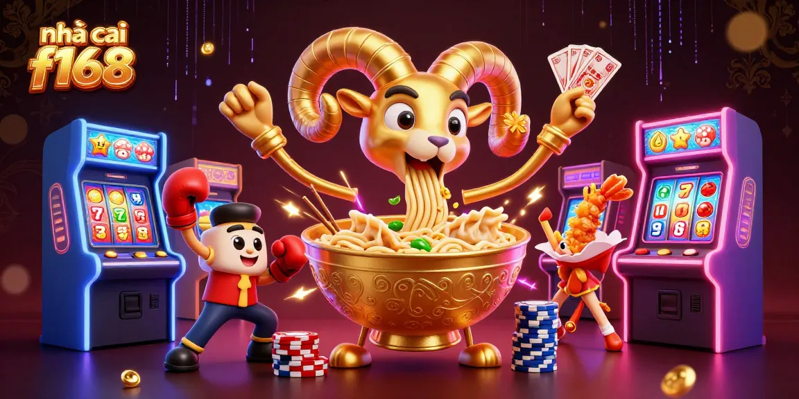 Engage with the vibrant nhà cái f168 casino scene featuring animated characters playing and betting.