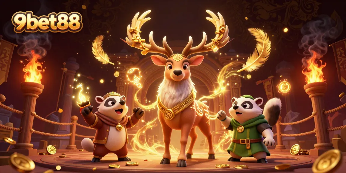 Experience thrilling gaming action at 9bet88 with vibrant characters and dynamic casino elements!