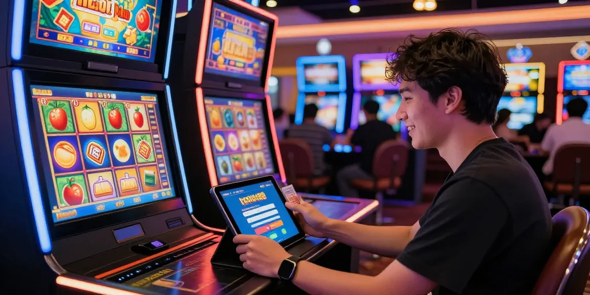 rokok88 slot login interface in a vibrant gambling scene with engaging player.