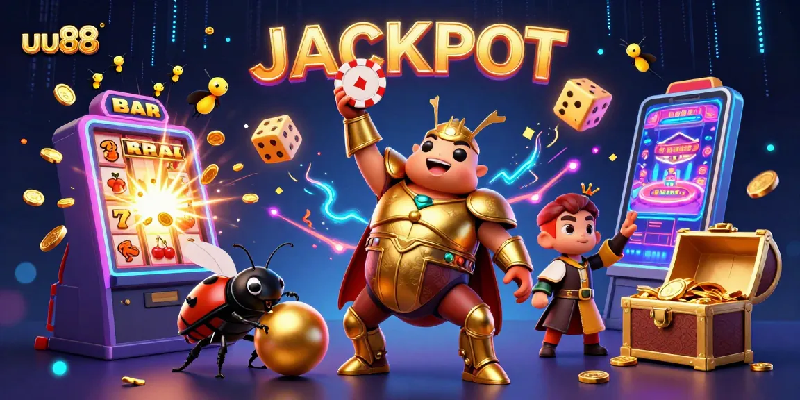 Experience the thrill of gaming at uu88’s jackpot with exciting 3D character animations and vibrant casino elements.