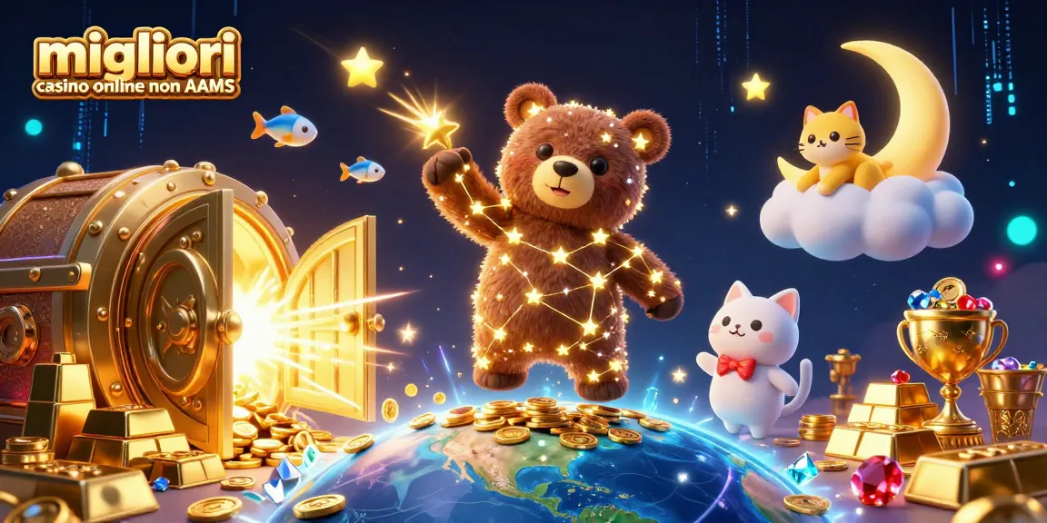 Gioca nei migliori casino online non AAMS, esplorando l'illustrazione cerulea ricca di premi e giocate emozionanti.