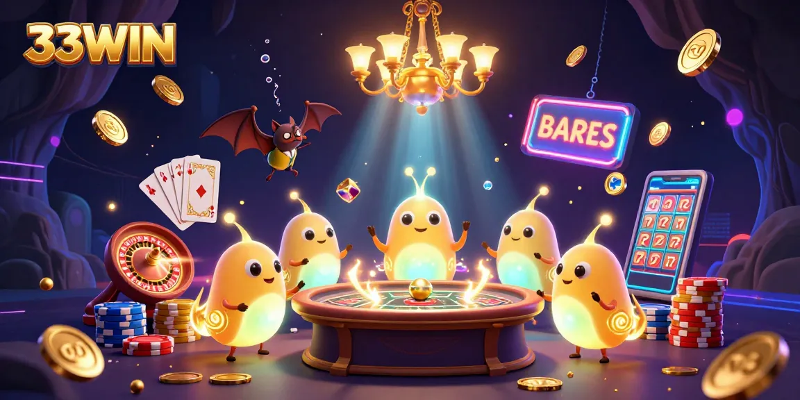 Experience thrilling gameplay at 33WIN with vibrant casino scenes, glowing light effects, and dynamic elements.
