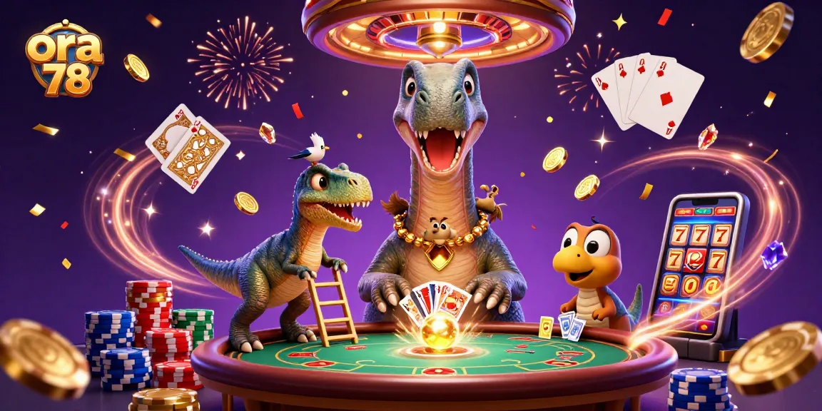 Mainkan permainan di ora 78 dengan keberuntungan dari dinosaurus dan kartu yang terbang.