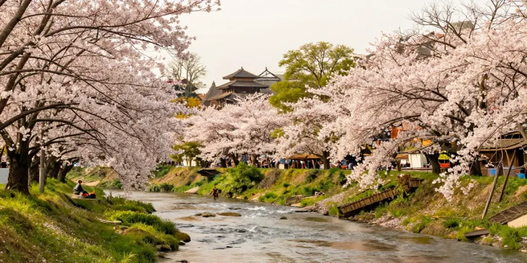 Pemandangan indah dengan sakura88 5kw dan keindahan alam Indonesia yang menawan.