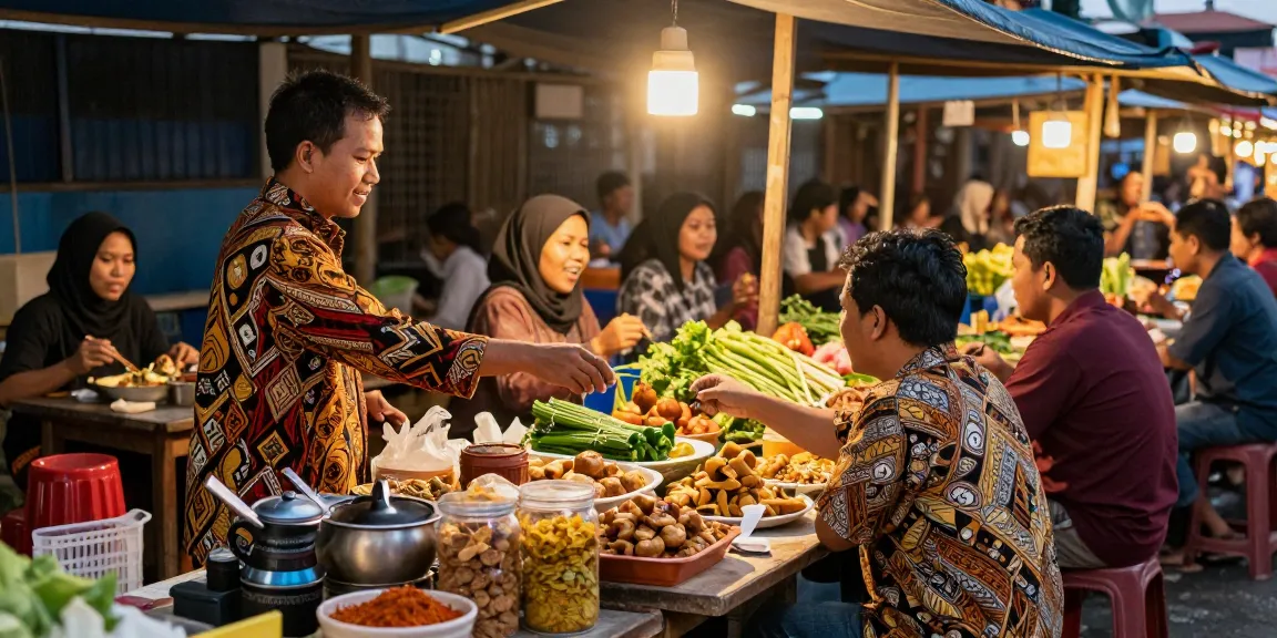 Warung225 menyajikan makanan Segar di pasar tradisional, penuh warna dan kehangatan.