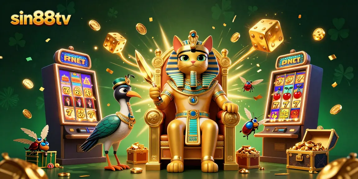 Experience jackpot thrills with sin88tv's fun-filled casino scene showcasing engaging characters and vibrant gaming elements.