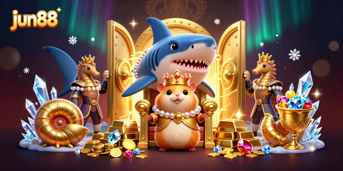 Experience the thrilling action of jun88 as golden hamster king rules over treasures in a dynamic casino world.