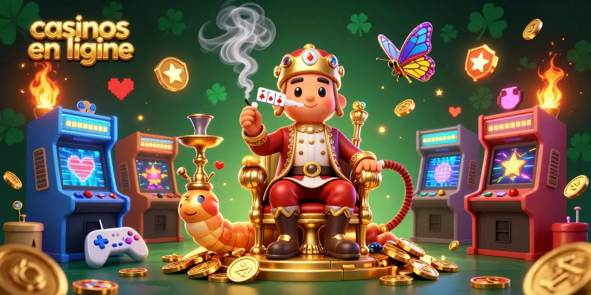 Cette scène colorée présente des casinos en ligne avec un maître en narguilé et des éléments de jeu éclatants.