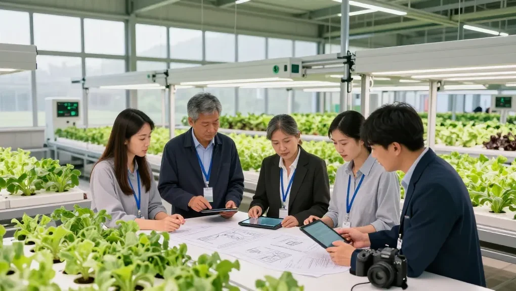 CIKA4D login team collaborating in innovative indoor agriculture facility